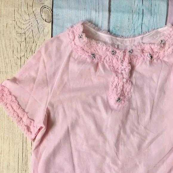 Cute little pink vintage slip dress nightgown size medium - Picture 2 of 6
